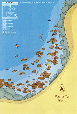 Racha Islands Diving Siam Bay Dive Map